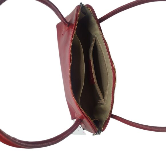 Genuine Charlie Leather "Caterina" Small Red Leather Handbag-NWT - Picture 6 of 14
